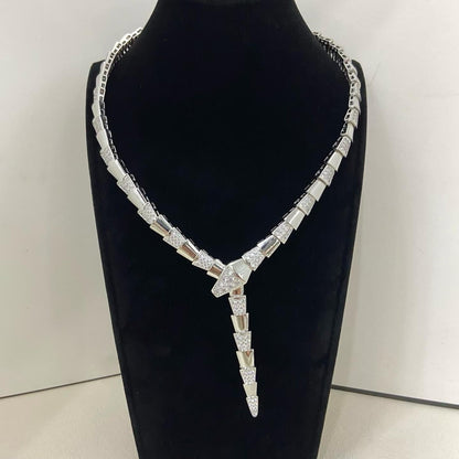 [Kaelin Vow]NEW WIDE BAND INLAID DIAMOND SNAKE NECKLACE