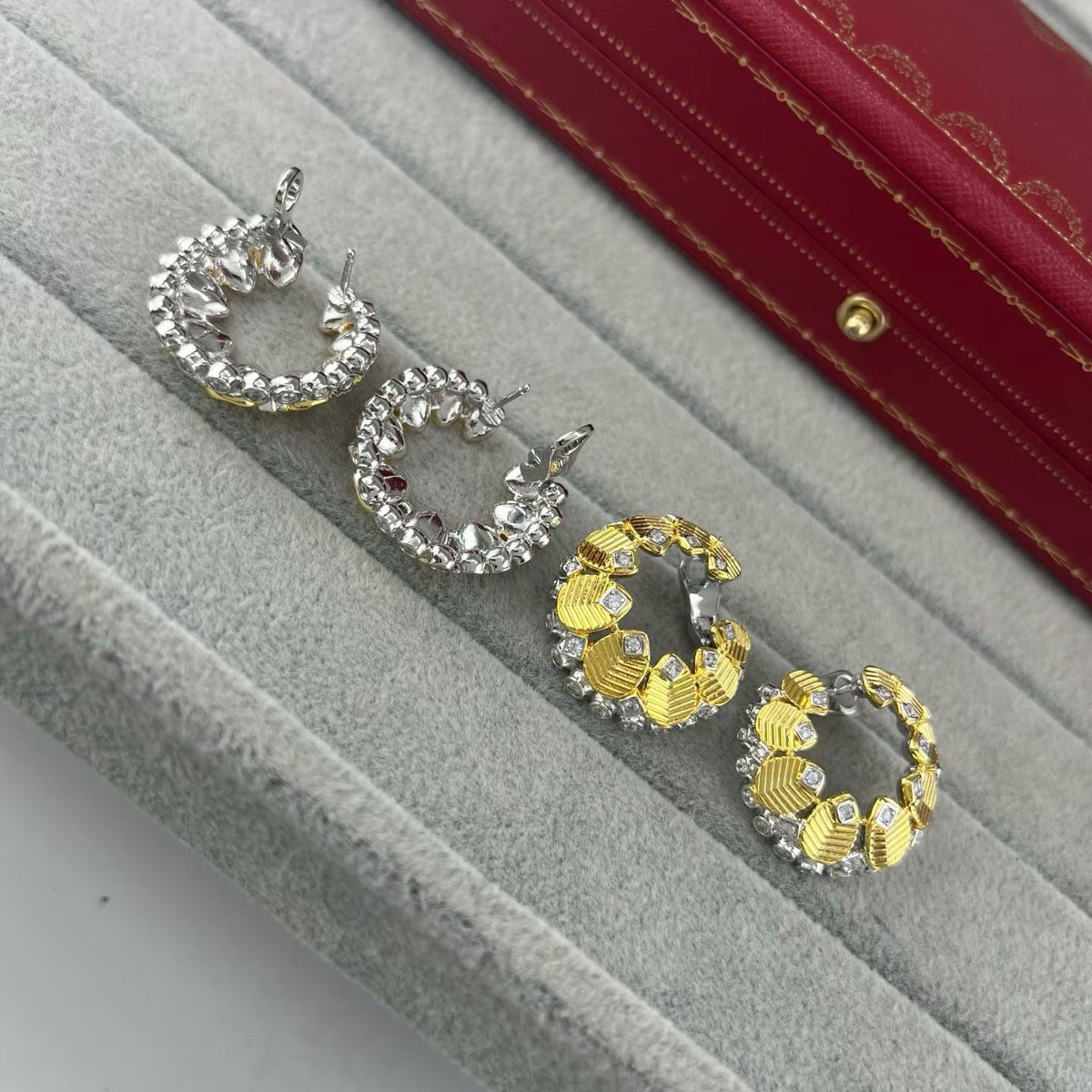 [Kaelin Vow]COFFEE BEAN TWO-TONE EAR CUFFS