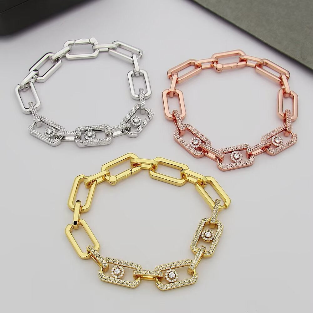 [Kaelin Vow]Large Full Diamond Unisex Sliding Bracelet with Moissanite