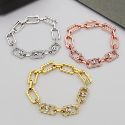 [Kaelin Vow]Large Full Diamond Unisex Sliding Bracelet with Moissanite