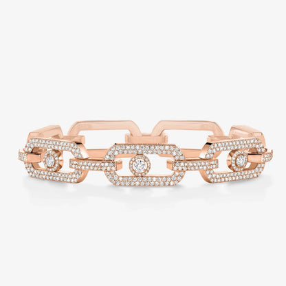 [Kaelin Vow]Large Full Diamond Unisex Sliding Bracelet with Moissanite