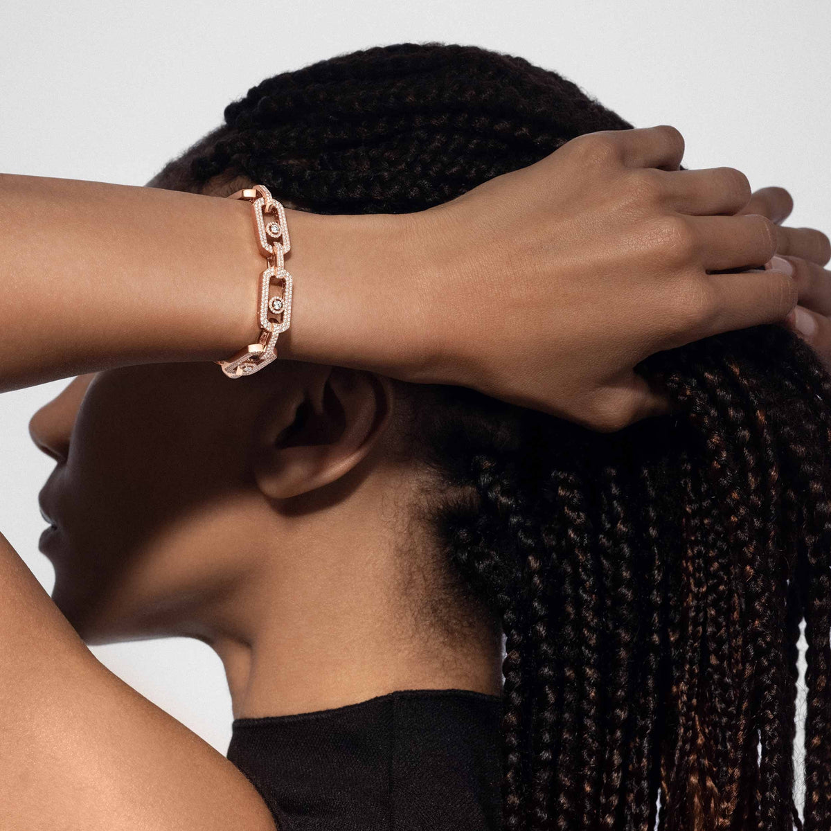 [Kaelin Vow]Large Full Diamond Unisex Sliding Bracelet with Moissanite