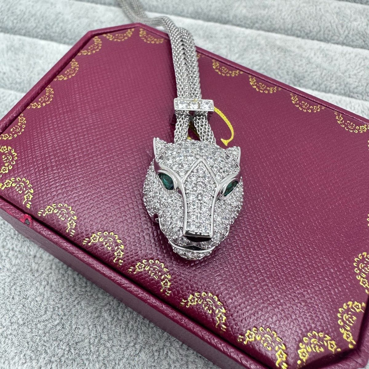 [Kaelin Vow]FULL STONE BIG LEOPARD HEAD NECKLACE