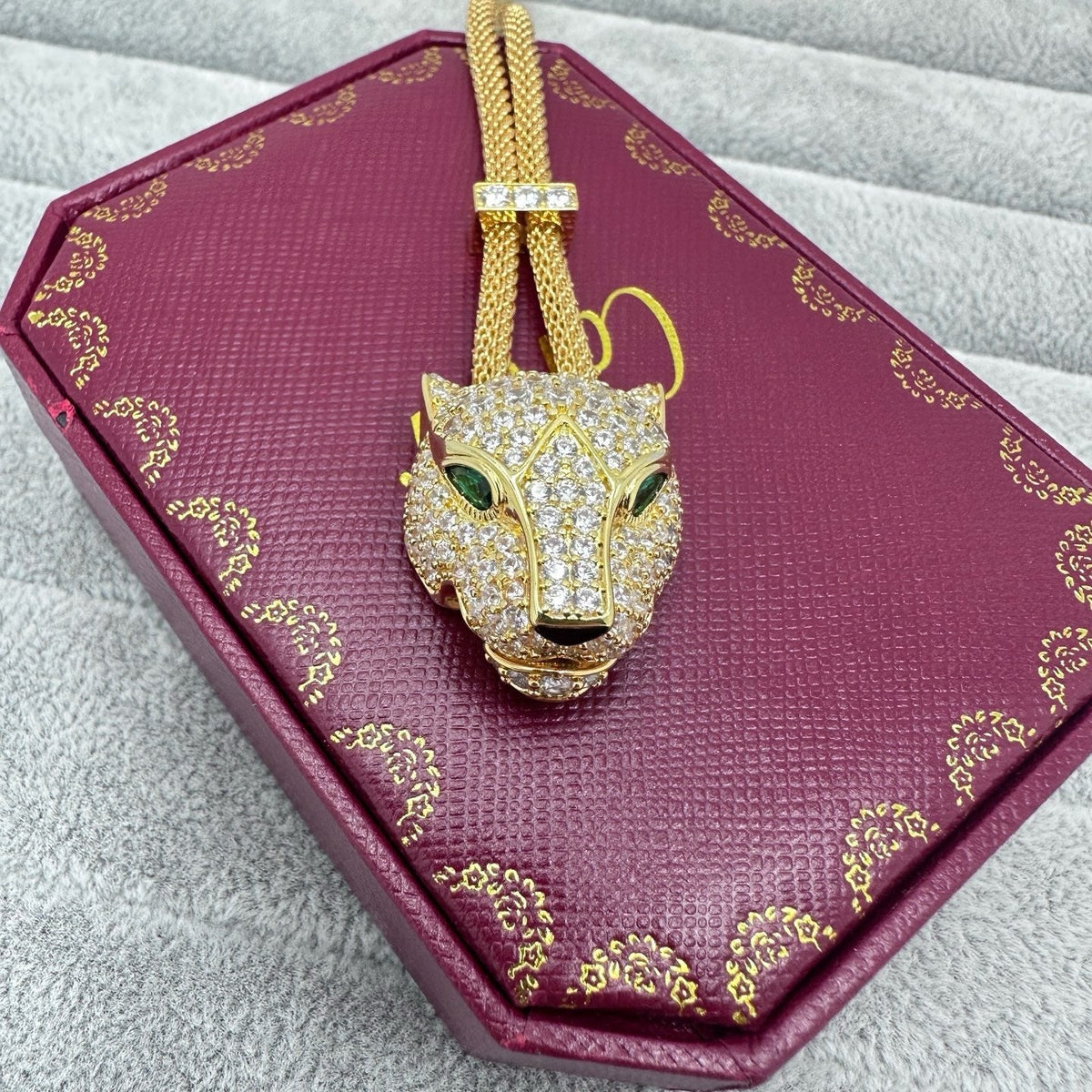 [Kaelin Vow]FULL STONE BIG LEOPARD HEAD NECKLACE