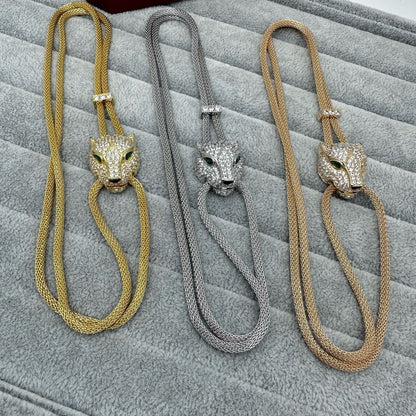 [Kaelin Vow]FULL STONE BIG LEOPARD HEAD NECKLACE