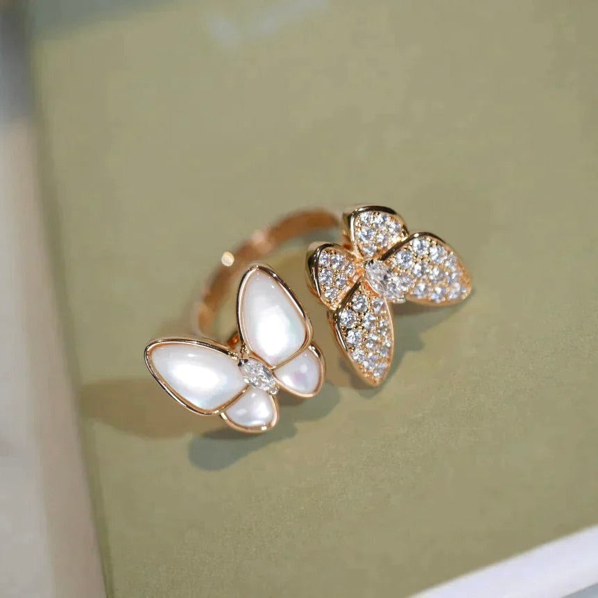 [Kaelin Vow]TWIN BUTTERFLY DIAMOND MOP RING