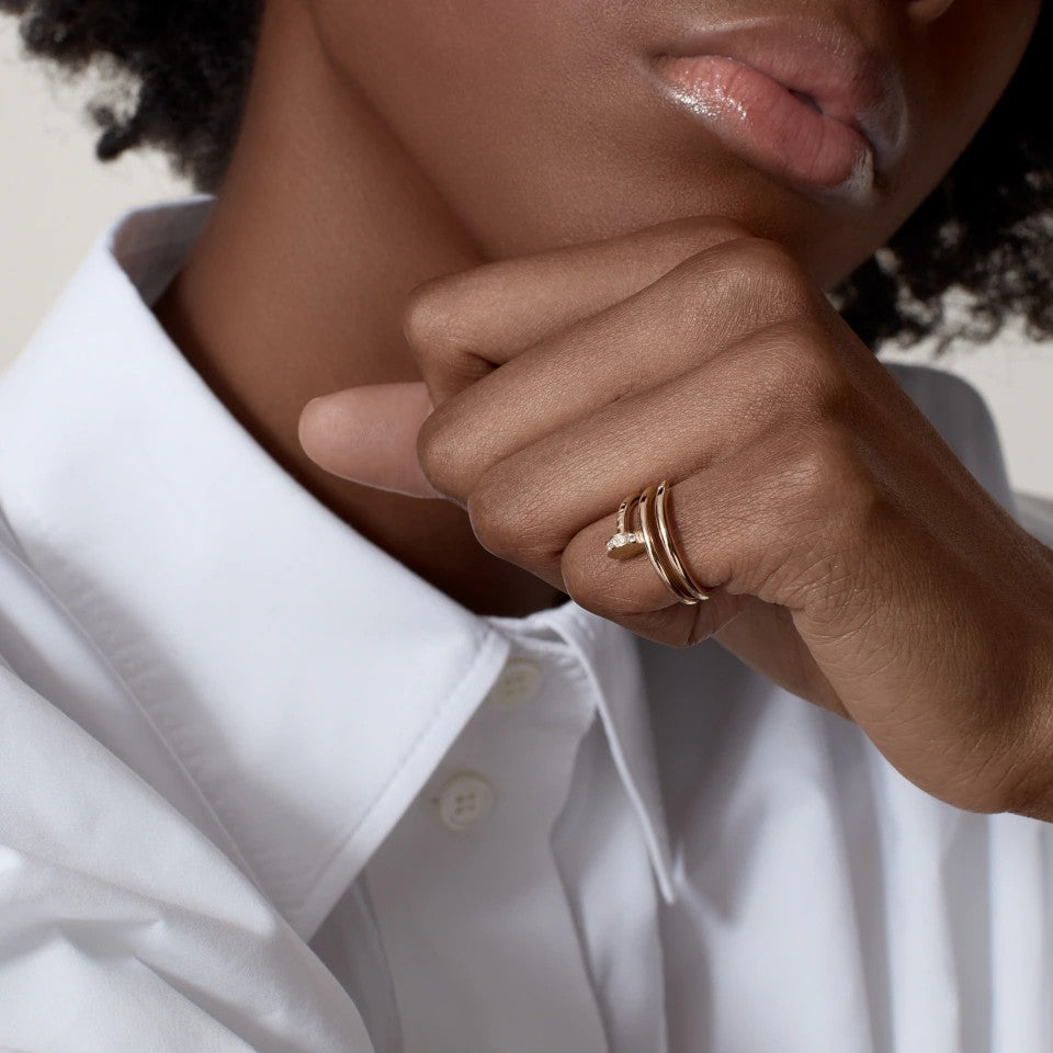 [Kaelin Vow]JUSTE RING 4.8MM HALF DIAMOND