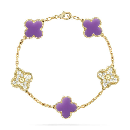[Kaelin Vow]CLOVER 5 MOTIF LIGHT PURPLE BRACELET COLLECTION