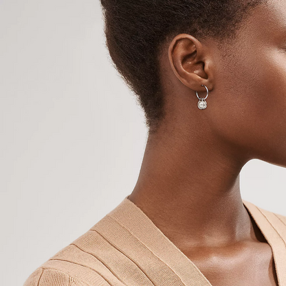[Kaelin Vow]PEARL HOOP SILVER EARRINGS