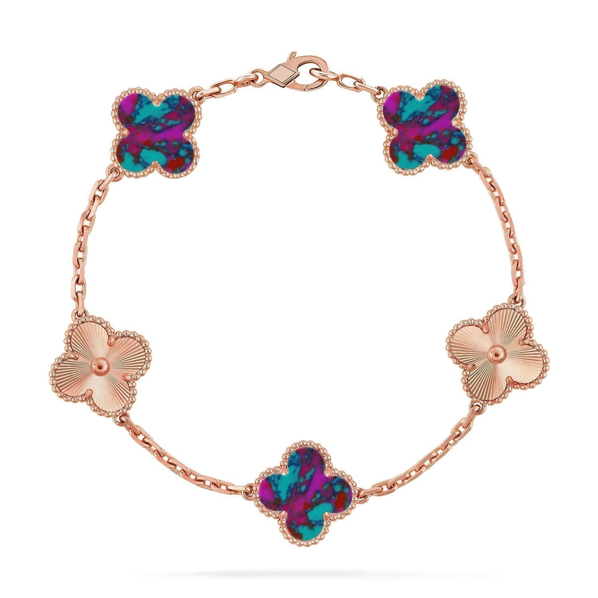 [Kaelin Vow]CLOVER 5 MOTIF COLOR GEMSTONES BRACELET COLLECTION