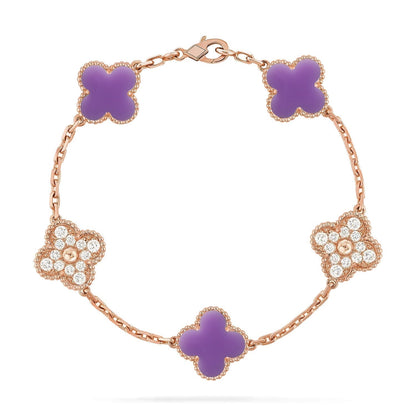 [Kaelin Vow]CLOVER 5 MOTIF LIGHT PURPLE BRACELET COLLECTION