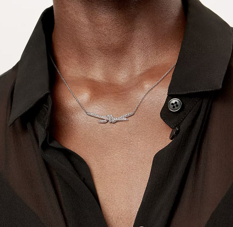 [Kaelin Vow]KNOT PENDANT SILVER DIAMOND NECKLACE