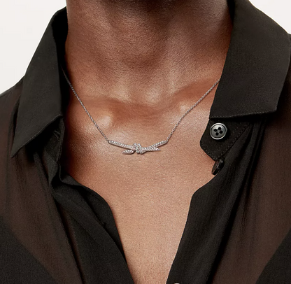 [Kaelin Vow]KNOT PENDANT SILVER DIAMOND NECKLACE