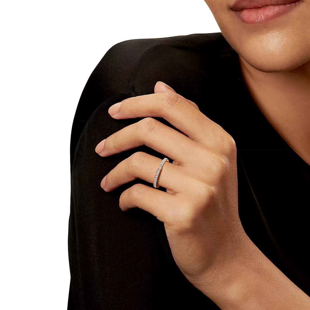 [Kaelin Vow]LOCK RING PINK GOLD DIAMOND PAVED