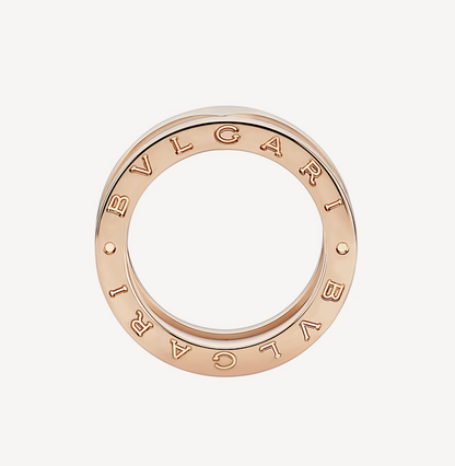 [Kaelin Vow]ZERO 1 TWO-BAND LOOPS AND WHITE CERAMIC SPIRAL PINK GOLD RING