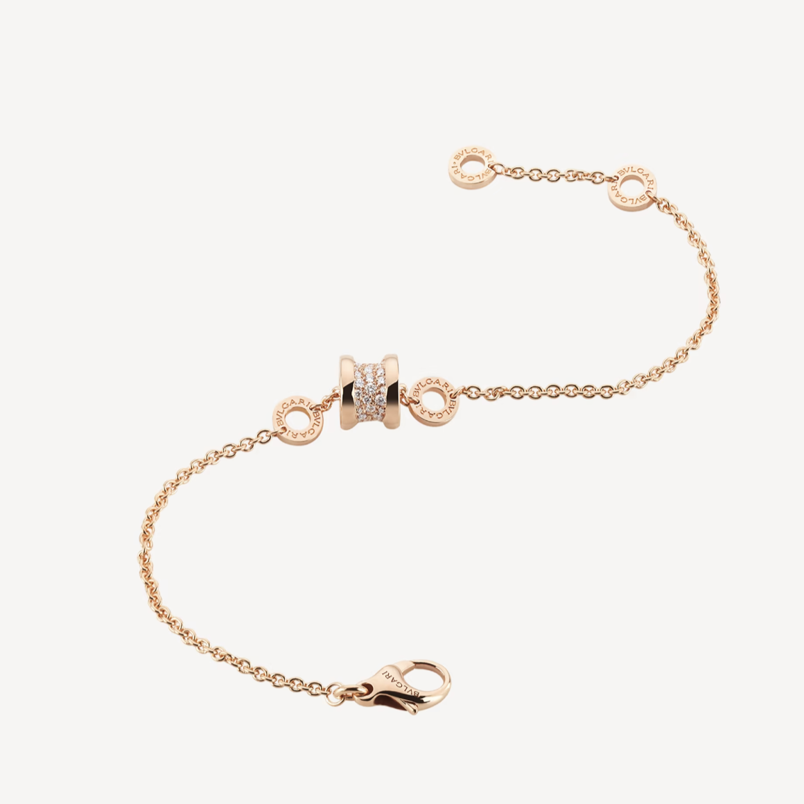 [Kaelin Vow]ZERO 1 SOFT PINK GOLD WITH PAVED DIAMONDS ON THE SPIRAL BRACELET