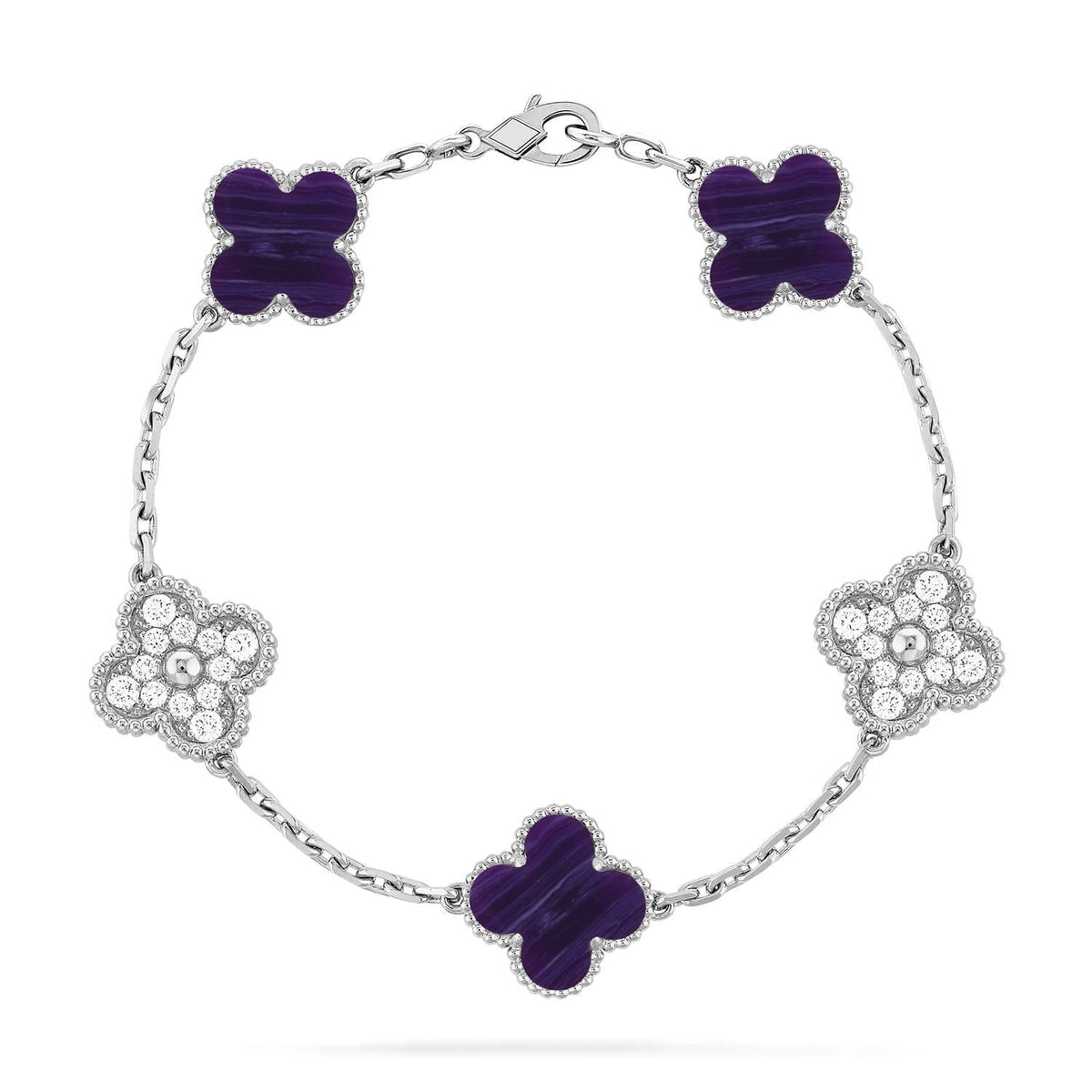 [Kaelin Vow]CLOVER 5 MOTIF PURPLE STRIPES BRACELET COLLECTION