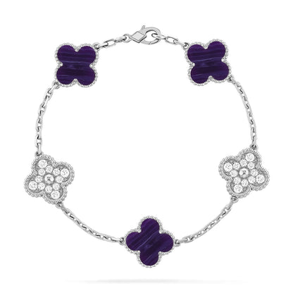 [Kaelin Vow]CLOVER 5 MOTIF PURPLE STRIPES BRACELET COLLECTION