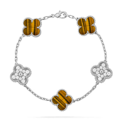[Kaelin Vow] CLOVER 5 MOTIFS TIGER EYE BRACELET COLLECTION