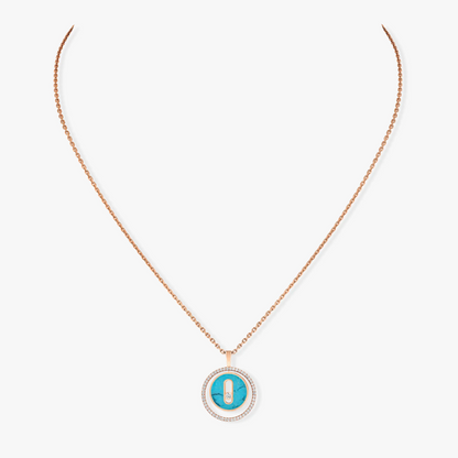 [Kaelin Vow]LUCKY MOVE 1 DIAMOND TURQUOISE PINK GOLD DIAMOND NECKLACE
