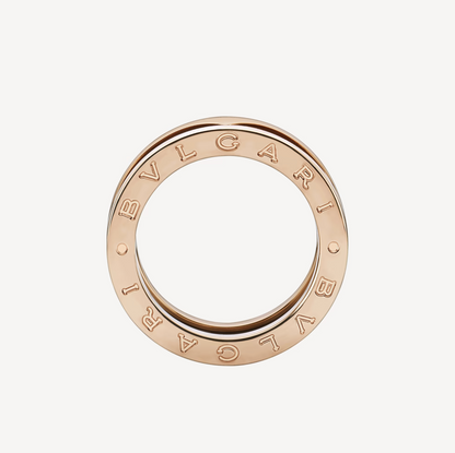 [Kaelin Vow]ZERO 1 TWO-BAND LOOPS AND BLACK CERAMIC PINK GOLD RING