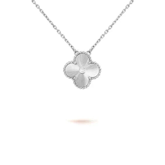 [Kaelin Vow]CLOVER  15MM DIAMOND LASER NECKLACE SILVER