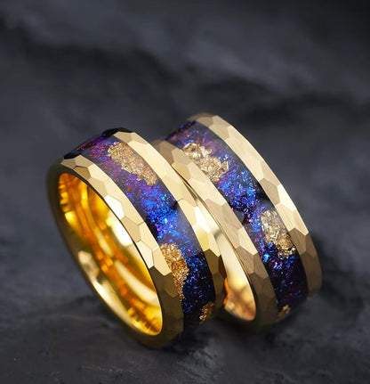 Herren-Wolframring, neun lila Li-Feuer modischer einzigartiger Ring für Herren