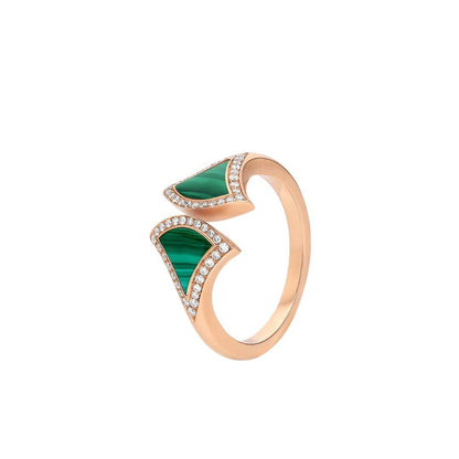 [Kaelin Vow]DREAM MALACHITE DIAMOND OPEN RING