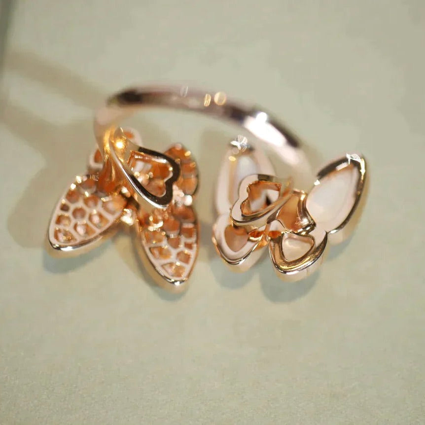 [Kaelin Vow]TWIN BUTTERFLY DIAMOND MOP RING