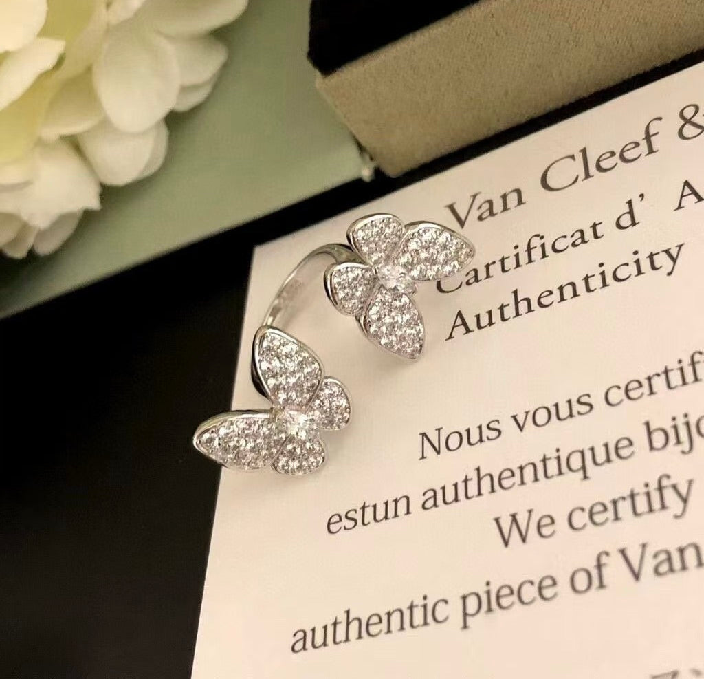 [Kaelin Vow]TWIN SILVER BUTTERFLY DIAMOND RING