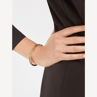 [Kaelin Vow]ZERO 1 SPIRAL AND PAVED DIAMOND GOLD BRACELET