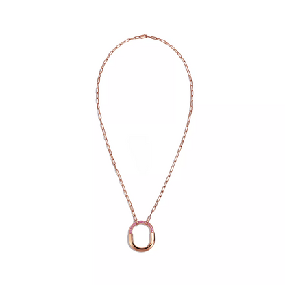 [Kaelin Vow]LOCK MEDIUM PENDANT PINK DIAMOND PINK GOLD NECKLACE