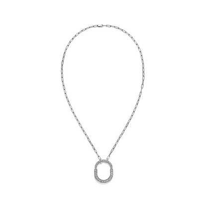 [Kaelin Vow]LOCK NECKLACE MEDIUM PENDANT SILVER PAVED DIAMONDS