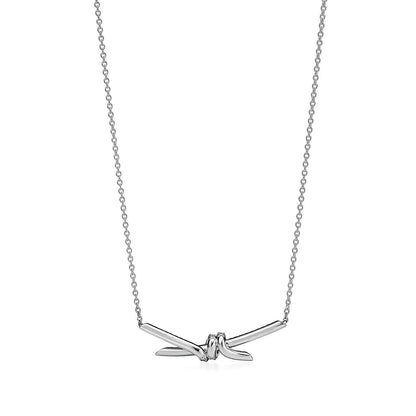 [Kaelin Vow]KNOT PENDANT SILVER DIAMOND NECKLACE