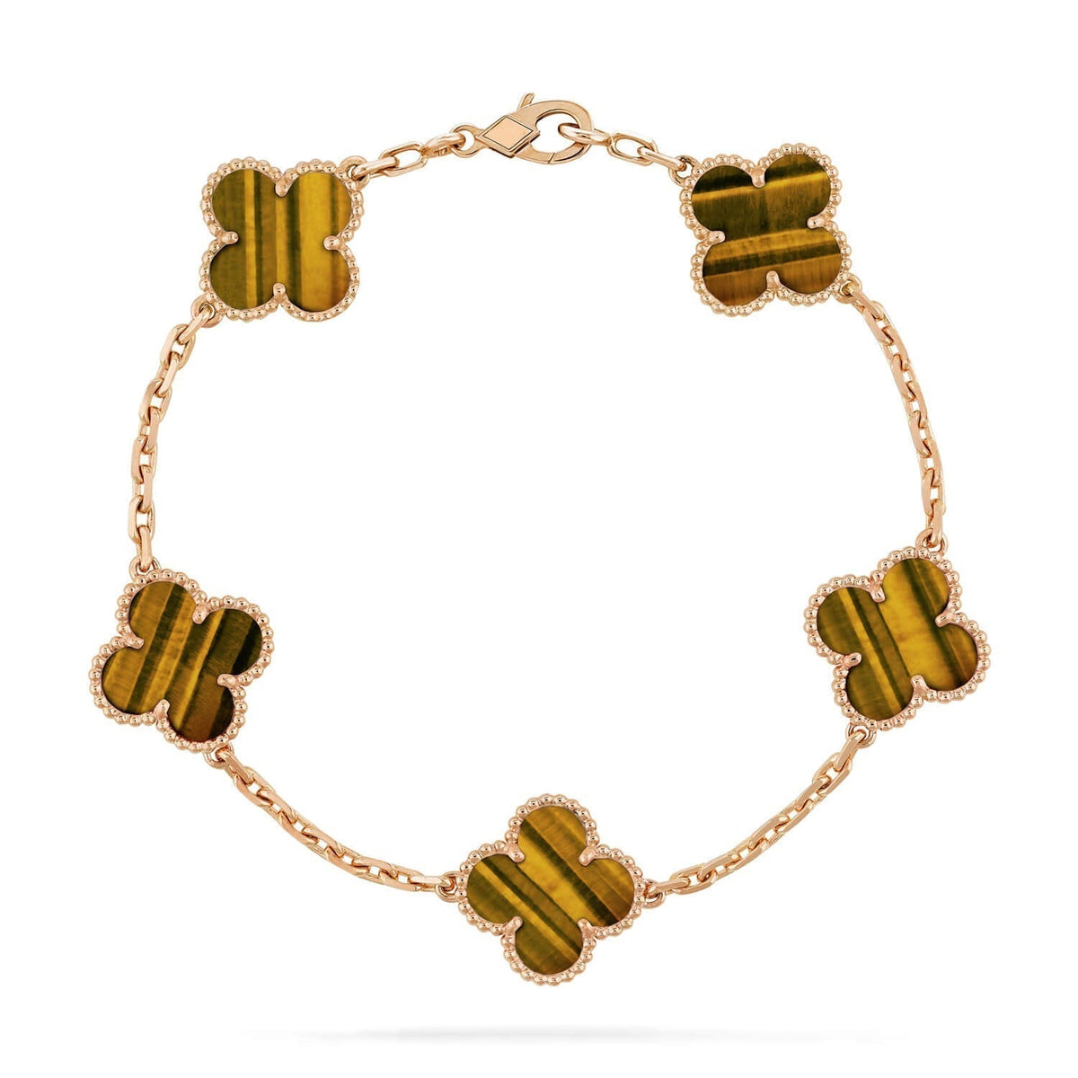 [Kaelin Vow] CLOVER 5 MOTIFS TIGER EYE BRACELET COLLECTION