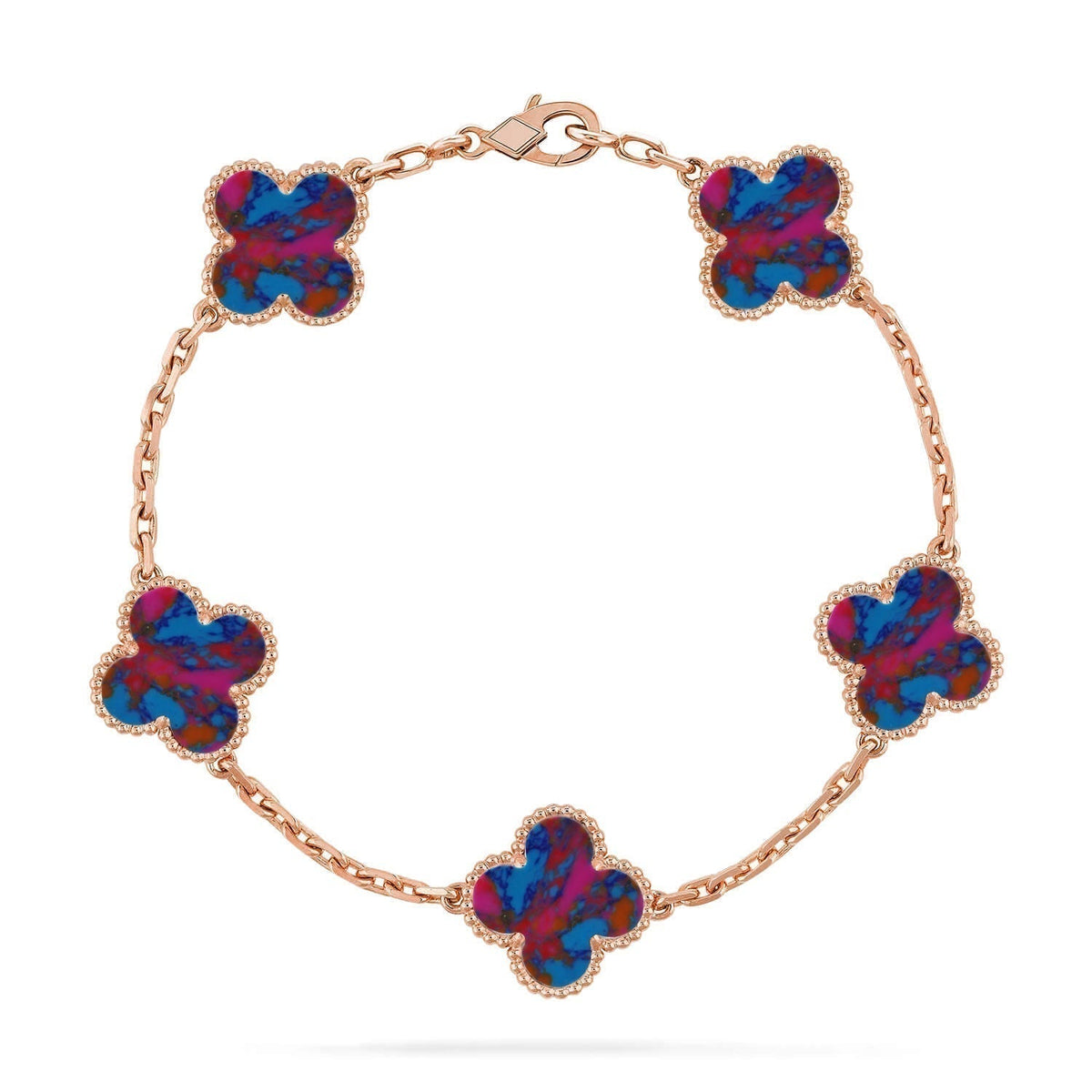 [Kaelin Vow]CLOVER 5 MOTIF COLOR GEMSTONES BRACELET COLLECTION