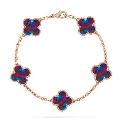 [Kaelin Vow]CLOVER 5 MOTIF COLOR GEMSTONES BRACELET COLLECTION