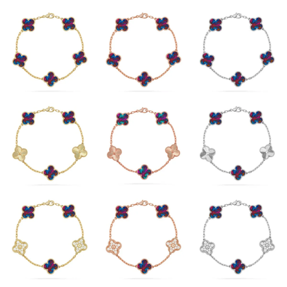 [Kaelin Vow]CLOVER 5 MOTIF COLOR GEMSTONES BRACELET COLLECTION