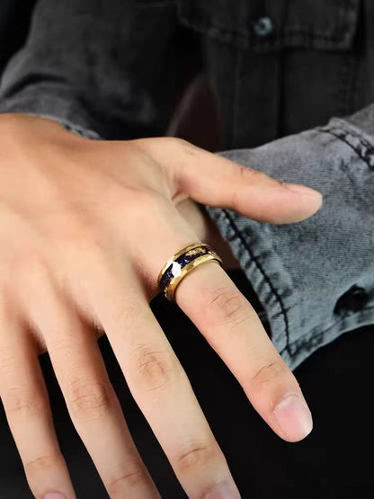 Herren-Wolframring, neun lila Li-Feuer modischer einzigartiger Ring für Herren