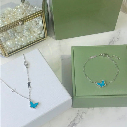 [Kaelin Vow]BUTTERFLY TURQUOISE BUTTERFLY BRACELET SILVER