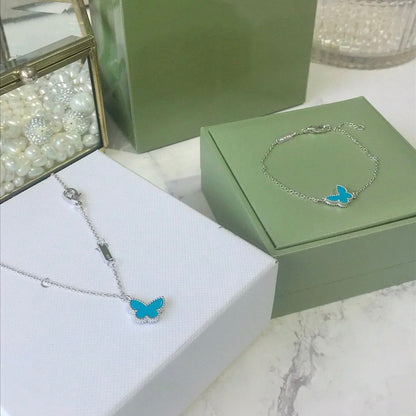 [Kaelin Vow]BUTTERFLY TURQUOISE BUTTERFLY BRACELET SILVER