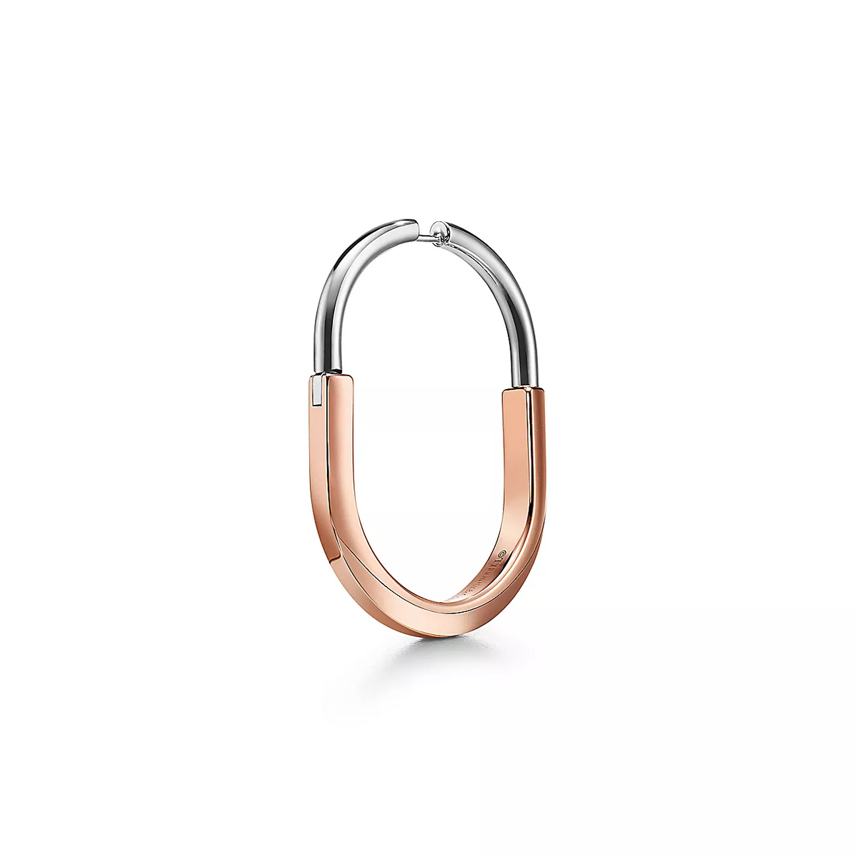 [Kaelin Vow]LOCK EARRINGS ROSE AND WHITE GOLD DIAMONDS EXTRA LARGE