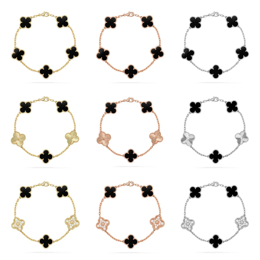 [Kaelin Vow] CLOVER 5 MOTIF ONYXS BRACELET COLLECTION