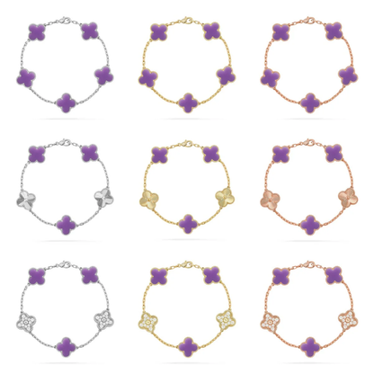 [Kaelin Vow]CLOVER 5 MOTIF LIGHT PURPLE BRACELET COLLECTION