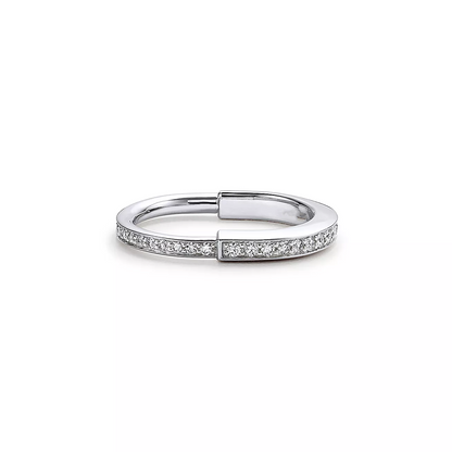 [Kaelin Vow]LOCK RING SILVER DIAMOND PAVED