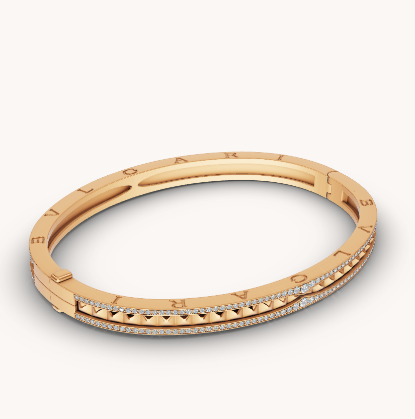 [Kaelin Vow]ZERO 1 SPIRAL AND PAVED DIAMOND GOLD BRACELET