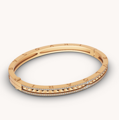 [Kaelin Vow]ZERO 1 SPIRAL AND PAVED DIAMOND GOLD BRACELET