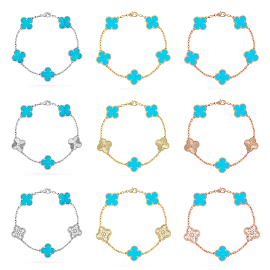 [Kaelin Vow] CLOVER 5 MOTIF TURQUOISE BRACELET COLLECTION