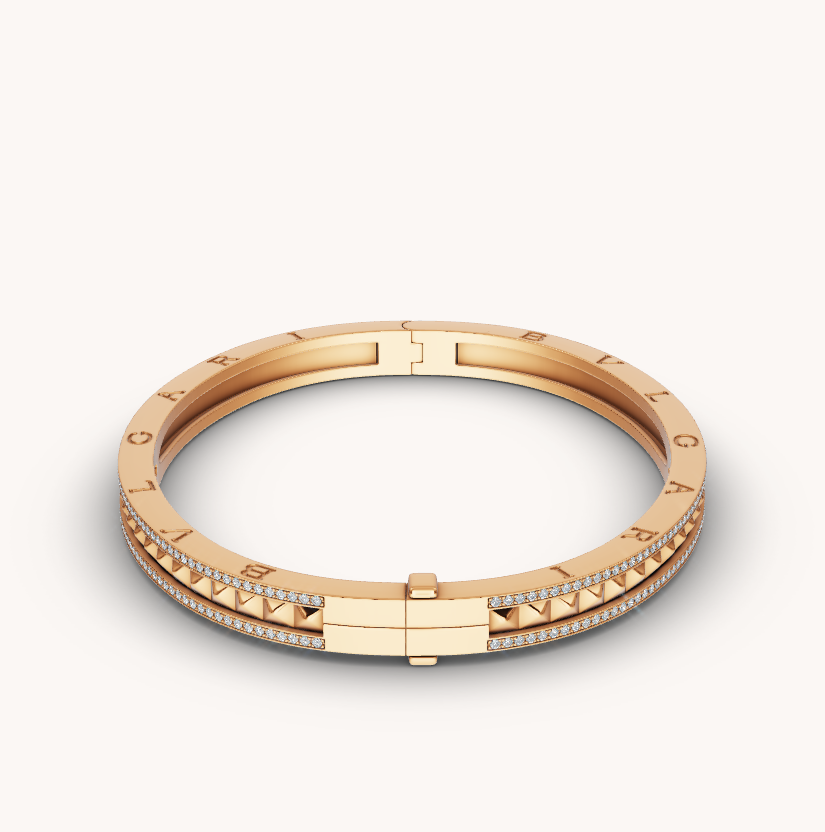 [Kaelin Vow]ZERO 1 SPIRAL AND PAVED DIAMOND GOLD BRACELET