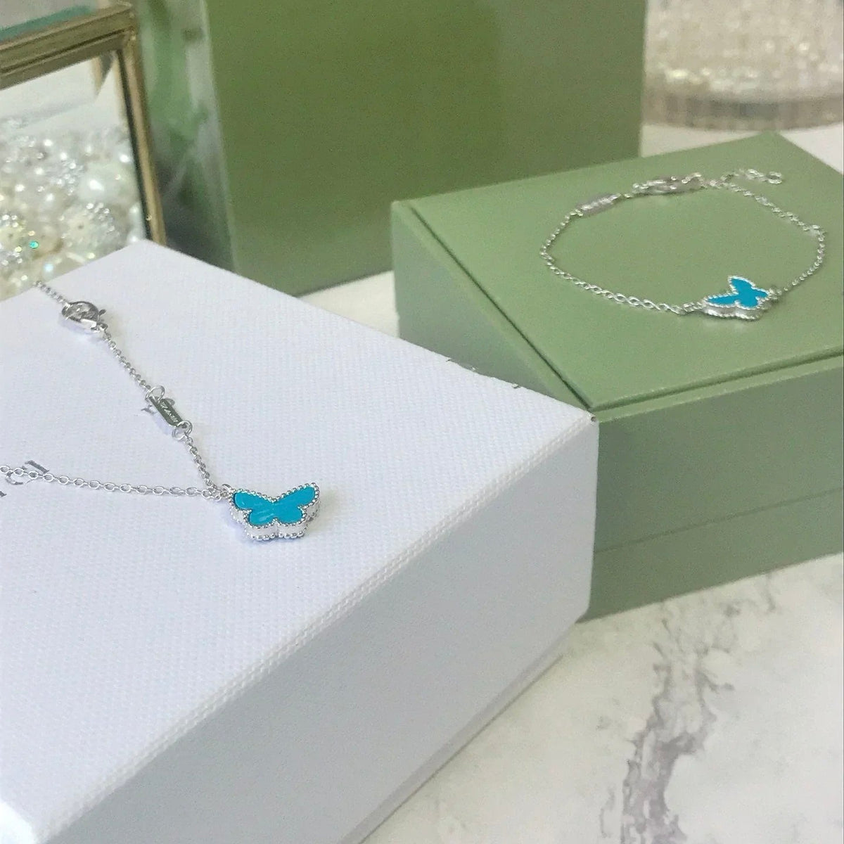 [Kaelin Vow]BUTTERFLY TURQUOISE BUTTERFLY BRACELET SILVER